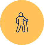 Use a cane or walker if requiring support for walking