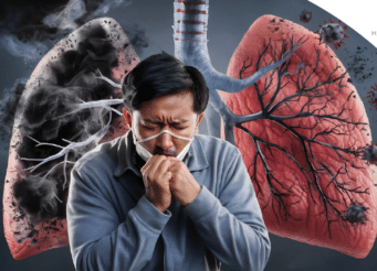 Persistent cough and breathlessness symptoms indicating lung disease warning signs